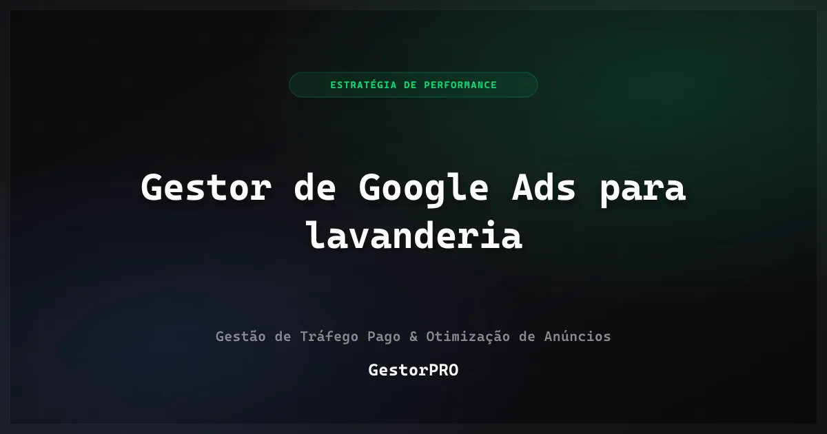 Gestor de Google Ads para lavanderia: do avulso ao plano mensal