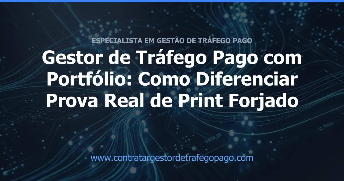 Gestor de Tráfego Pago com Portfólio: Como Diferenciar Prova Real de Print Forjado