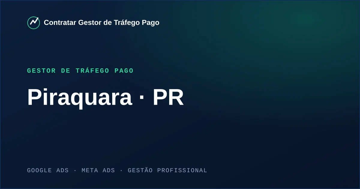 Gestor de Tráfego Pago em Piraquara - PR