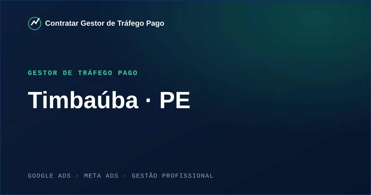 Gestor de Tráfego Pago em Timbaúba - PE